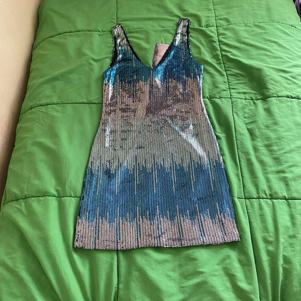 Lily Rose Blue/Silver Sequin Dress